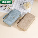 Yunluo Fashion Long Large Capacity Clutch Women's Retro Flower Double Zipper for Mom Portable Wallet Coin Purse Khaki Material