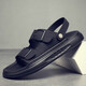 Snguny High-End Light Luxury Brand Sandals Männer 2025 Sommer Neues lässig vielseitiger, weicher Sohle Beachschuhe tragen nicht rutschfeste und coole schwarze 9903 38 (240 mm)