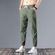 JOEONE men's pants worn by men for work, young men loose wear-resistant dirty construction site uniforms, breathable ice silk pants, 838 black + 838 gray [two-piece] 5XL [180-200Jin [Jin equals 0.5 kg]]