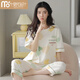 Pajama modal 2025 para mujeres en verano Los pantalones cortados de manga corta se pueden usar en el exterior dulce algodón de algodón casual de algodón estilo de verano YZ968 (pantalones cortos) 9855 Color de imagen XL recomendado 115-130Jin [Jin iguala 0.5 kg] para usar