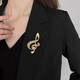 Meipai rhinestone note brooch, high-end women's exquisite niche design, luxury temperament corsage, clothes, suit pins and accessories, golden elegant temperament rhinestone note