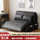 Gumu Lanxi 2025 new electric leather sofa bed folding dual-purpose single-person multi-function intelligent telescopic fully automatic small apartment, brown 0.8-meter electric sponge model, cat scratching leather