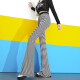 
2025 spring and summer drooping stripes loose casual micro-flare pants high waist wide-leg pants floor-sliding long pants women's trendy color [MY-686] L
