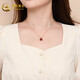 CHINA GOLD 18K gold apple chalcedony necklace peace fruit pendant New Year's Eve gift for girls, about 1.2g