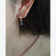 Shien Niche Light Luxury Tanzanite Zircon Circle Earrings Commuting Versatile Retro Earrings French Super Flash Earrings 50141 Purple Water Drop Circle Earrings