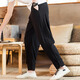 KAZUKI KURAISHI KURAISHI Trendy Chinese Style Linen Pants Men's Summer Thin Loose Sports Cotton Line Harun Casual Long Pants Gray XL