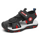 
Changxiang Huili 2025 new summer boys sandals soft sole bag toe anti-kick children's beach shoes soft sole male student sandals 9905 Guyue Blue 29 inner length 18.5cm