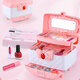 Yunya Kinder ungiftiger Kosmetik-Simulationshaus spielen Spielzeug Prinzessin Schminktisch Nagellack Mädchen Geburtstagsgeschenk 3-6 Dream Beauty Koffer [Porträtbox]