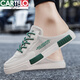 
CARTELO half slippers men wear non-slip wear-resistant driving casual shoes for summer lazy people pedal without heels Baotou sandals XJC-826 white gray 40