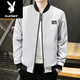 Playboy (PLAYBOY) 2025 Spring and Autumn Jacket Men's Trendy Baseball Collar Thin Casual Short Style Outdoor Wearing Handsome Men's Jacket 686 Jacket [Blank] 5XL [Suggested 175-190Jin [Jin equals about 0.5 kg]]