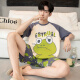 
Qiao Tong men's pajamas summer pure cotton short sleeves 2025 new thin style youth student cartoon large size home clothing set YX 7029 (pure cotton fabric) XL 175CM recommended weight 135-155