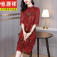 Hengyuan xiang xiang yunsha vestido nuevo estilo xi ropa de boda de suegra con vestidos de boda diarias vestidos de madres jóvenes mejoros mejoros rojo jy-9901 l
