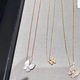 OeinOEIN counter 18k gold rose gold pearl white mother-of-pearl butterfly necklace women's full diamond pendant au750 clavicle chain 18k/rose gold/white mother-of-pearl