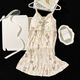 
Single Nanwei summer new knitted cotton nightgown with breast pad sexy suspender midi skirt sweet and cute style home clothes nightgown 687-1 2XL