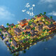 LE high yellow crane building building blocks 3D three-dimensional puzzle high difficulty huge boy assembled toys June 1st gift [Lighting tool version] Huge number Taohuatan 698