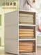 Yonghuan Schublade Aufbewahrungsbox Kunststoff Haushalt transparent Aufbewahrung Tidy Box Kleiderschrank Kleidung Aufbewahrungsartifaktschubladen -Exportmodell 3523 Tiefe 47 Breite 35 Höhe 23 cm vier Elfenbein Weiß