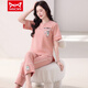 
Catman (MiiOW) pajamas for women in summer pure cotton thin short-sleeved trousers New Year's new suit Summer home clothes can be worn outside 7374 bean paste powder M [80-100Jin [Jin equals 0.5 kg]]