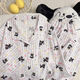 Rongxitu (rongxitu) pijama para mujeres en primavera y otoño dulce caricatura nube de algodón ropa 826# púrpura negro gato 175 l