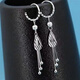 OFK Hong Kong Silver 9999 Sterling Silver Earrings Feminine and Versatile Water Drop Long Tassel Silver Earrings Hypoallergenic Sterling Silver Transfer Bead Water Drop Earrings 6.78g