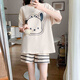 Pajama de mujeres de Xushansi en primavera y verano Juego de ropa casera casual de manga corta 2025 Nuevo estilo de verano suelto de gran tamaño 679 Dinosaur Green M recomendado 80-90Jin [Jin iguala 0.5 kg]