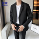 ROMON casual suit men's commuting suit easy to care versatile jacket loose professional formal wear ZHK13 black 3XL