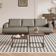 
Yushe Wooden Solid Wood Sofa Light Luxury Style Living Room Sofa Black Walnut Inline Sofa 681#