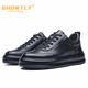 STEMETLY High-End-Luxus-Luxus-Herrenschuhe Sommer High-End Casual Lederschuhe Herrenhöhle atmungsaktiven echten Lederweiche Sohle Sportschuhe Herren trendy schwarz [Standard Lederschuhgröße] 41 (255 mm) [Standard Lederschuhgröße]