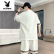 
Playboy (PLAYBOY) 2025 summer new short-sleeved youth trendy large-size casual sports suit for men fashion versatile two-piece set [Summer suit] 6195 white 2XL 150-170Jin [Jin equals 0.5 kg]