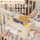 Crib Storage Hanging Basket Bedside Bedside Baby Changing Table Feeding Table Diaper Wipes Storage Bag Hanging Cream White-5-in-1 Hanging Basket 5 Functions