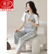 Langsha (Langsha) Kurzärmelige Frauen-Pywon-Pyjamas Set Summer Hosen Home Closer Koreaner Stil können dünner Stil von außen getragen werden