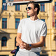 
Mr. Cloth T-shirt contrasting color round neck knitted T-shirt 2025 spring and summer new skin-friendly cool men's short-sleeved ET15099 Haoyuebai S __165