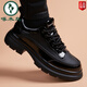 Woodpecker Leather Shoes Men's 2025 New Genuine Leather Young Men's Sports Men's Casual British Style Business Black Soft Leather Trendy Shoes Black Ordinary Style 38