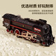 BEI JI Kinderspielzeug Retro Dampf Train Electric Train Modell Set Boy 3 Geburtstagsgeschenke 8-12 Jahre 3-6 Dampfzug [Lokomotive + 3 Wagen + Gleise] Geschenkbox Jungen und Mädchen Kindertagsgeschenke 7-14 Jahre