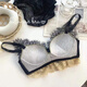 Xianzheyi 3884 Rückkäufe für sexy reine Unterwäsche für Frauenspitze ohne Stahlringe, kleine Brüste, groß, formen und hilfsbrust. Schwarzer Einzelstück 70a 32