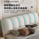 Suizhi government subsidized leather bed 2025 new style light luxury cream style high-end atmosphere master bedroom double bed soft cover wedding bed single bed newly upgraded silent bed board 1.5m*2.0m frame structure color optional