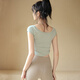 
ACKDCS Nude Female Summer Short Sleeve Slim Pilates Top Professional Running Fitness Sports T-shirt Thin