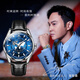Олиус швейцарский бренд Quartz Watch Men's Watch Brand Подлинный светящийся простые и высококлассные топ-десять знаменитых часов для мужчин Black Leather Blue Man
