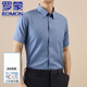 Romon High-End Light Luxury Ice Seide Traaceless kurzärmeliges Hemd für Männer im Sommer Dünnes High-End-Business Casual Elastic-Hemd für Männer 752-686-Grau Blau 38 (90-110Jin [Jin ist gleich 0,5 kg])