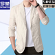 
Romon Suit Men's Jacket Summer Middle-aged and Young Casual Business Single Western Thin Breathable Suit Jacket Top Coffee Line XL [130-150Jin [Jin equals 0.5 kg]]