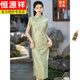 Hengyuanxiang style chinois de style chinois long cheongsam modifié 2025 Nouvelles jeunes femmes à manches courtes à manches courtes à manches courtes de la mère-Z14124 m blanc