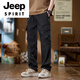 JEEP SPIRIT工装裤男2025新款宽松直筒运动裤青年卡其色裤子男款休闲裤春秋款 卡其 L