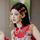 CLCey Yi Mengling El mismo chino Retro Age-Reding Wellels Xiuhe Hanfu Bride Bedding Bedpin Accesorios para el cabello Baselas de flores MT064