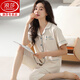 
Langsha pure cotton pajamas for women in summer 2025 new high-end short-sleeved cropped pants large-size cardigan for women wearing home clothes n9896 short-sleeved/cropped pants cardigan L (100-120Jin[Jin equals 0.5 kg])
