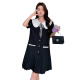Aotong Xiaoxiang Style Dress for Women 2025 Summer New French Temperament Pleated Skirt AT2603 Picture Color L
