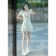 FHHUABD Internet Celebrity White Kleid für Frauen im Sommer, rein, schlank und hüftgerüste, süße erste Liebe weiße Puffärmel 698# [Weißer langer Stil] L empfohlen 100-110Jin [Jin ist 0,5 kg]