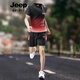 
JEEP SPIRIT Jeep JEEP Running Training Set Men's Summer Ice Silk Quick-Drying Short-Sleeve T-Shirt Sports Basketball Badminton Clothes JP-9901 Black Red M