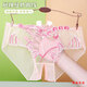 TULX modal sex open crotch low waist underwear for women lace sexy breathable mesh temptation T-shirt 838 skin color M