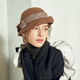 Hengyuanxiang Wolle Hut Frauen Herbst und Winter Vielseitige Baskenmütze Frauen Französische Retro Wolle Hut Elegante Top-Hut Frauen Dunkelkamel M (geeignet für Kopfumfang 55-57 cm)