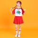 成恺王子六一儿童节啦啦队演出服幼儿园舞蹈班服小学生运动会表演服装定制 男白衣+红裤(送发带袜子） BF1098 150 码 建议135CM-145CM
