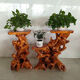 Natural root carving stand base log living room Chinese bonsai fish tank stand solid wood tree root art balcony ornament antique red 16863